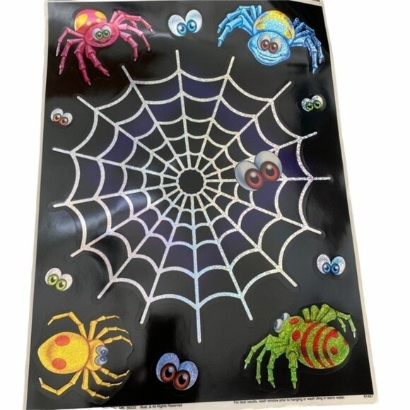 Vintage JMC Halloween Glitter Hologram Window Clings Decorations - Picture 1 of 2
